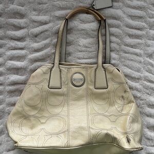 Coach Cream Patent Leather HandBag